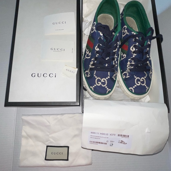 Gucci Blue and Green Sneakers authentic size 8.5 men’s 10 women’s - Picture 1 of 9